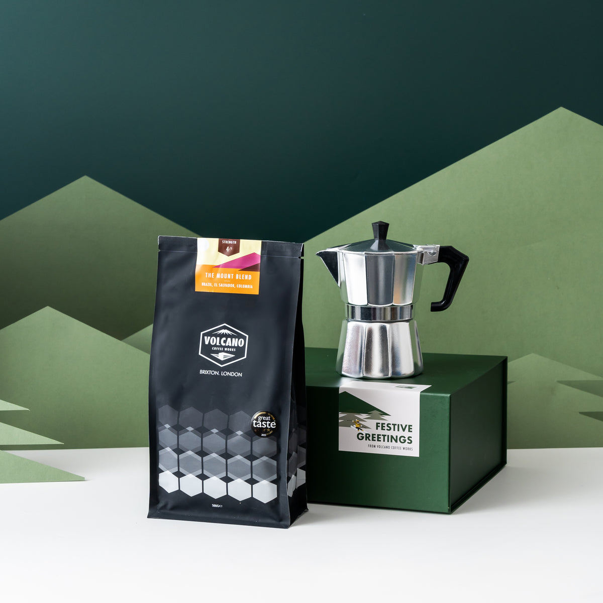 Moka Pot & Coffee Gift Set Volcano Coffee Works