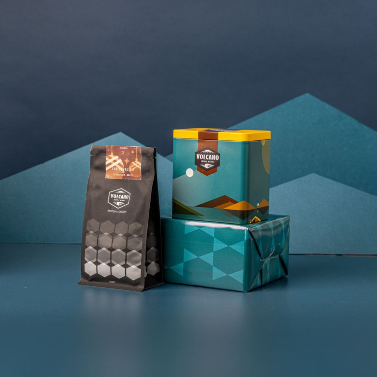 Blue Coffee Tin & Festive Coffee Set