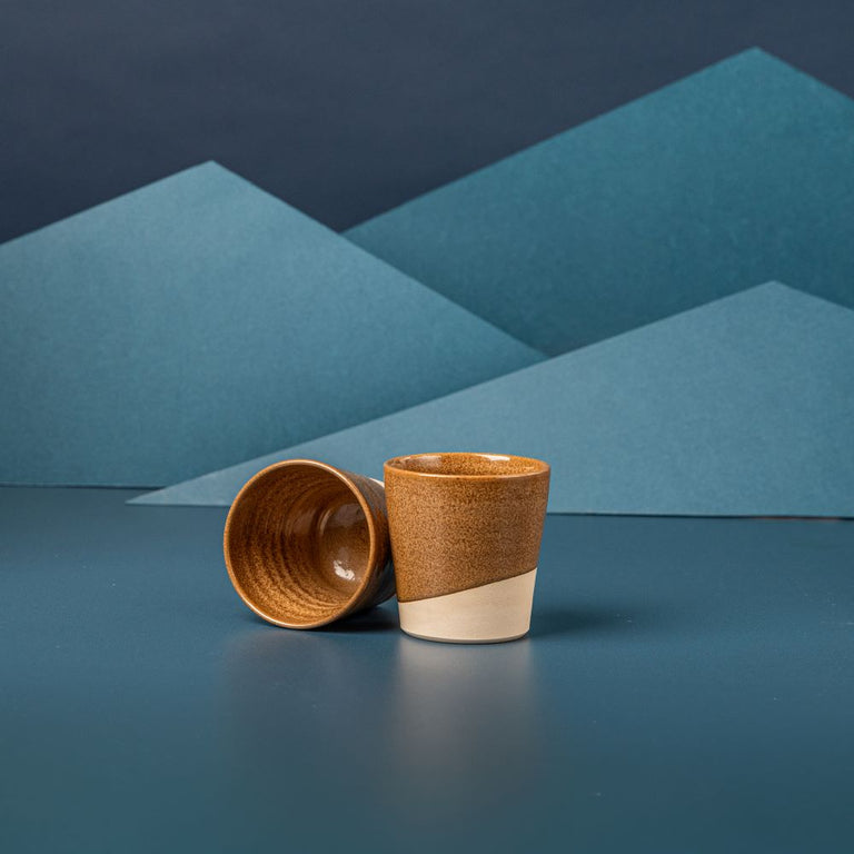 Brown Ceramic Coffee Cup - Volcano x Melisa Dora