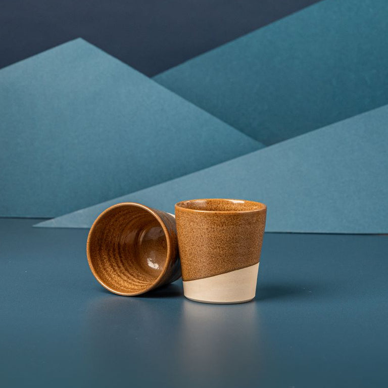 Brown Ceramic Coffee Cup - Volcano x Melisa Dora