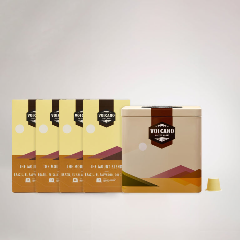 Volcano Tin & Coffee Pods Gift Set