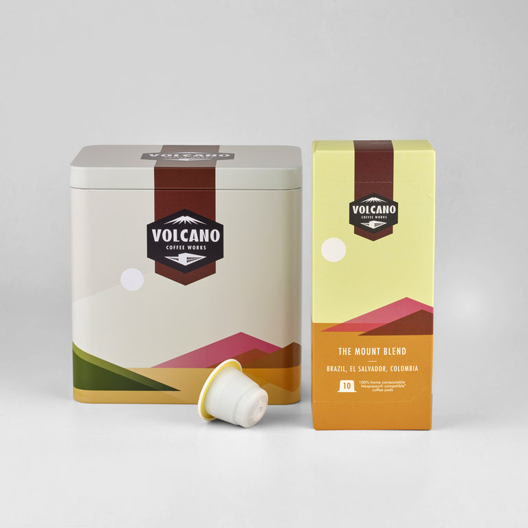 Volcano Tin & Coffee Pods Gift Set