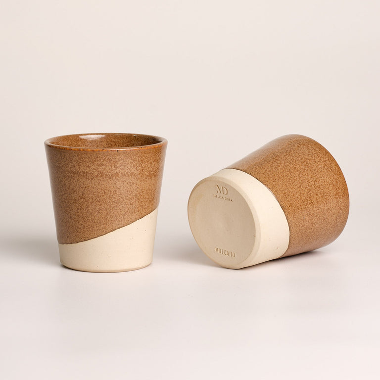 Brown Ceramic Coffee Cup - Volcano x Melisa Dora