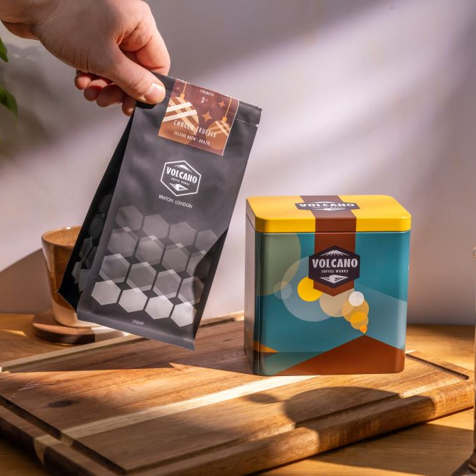Blue Coffee Tin & Festive Coffee Set