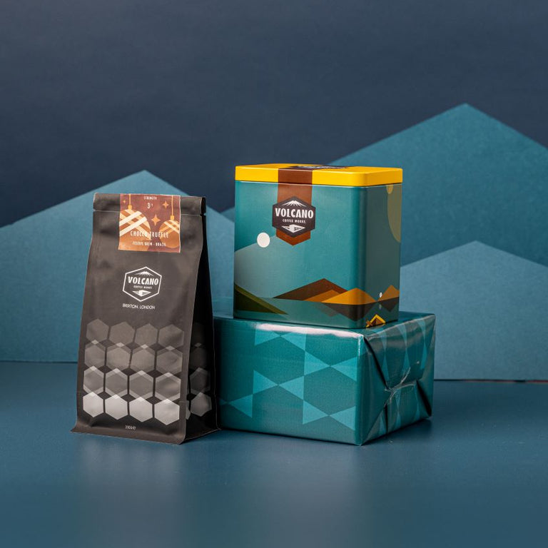 Blue Coffee Tin & Festive Coffee Set