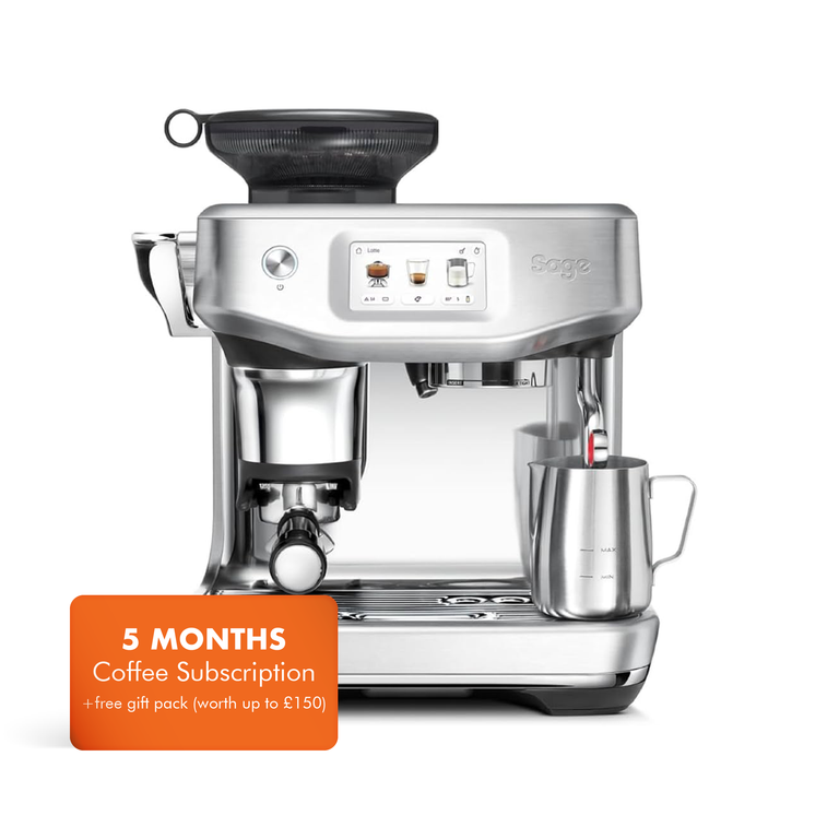 Sage Barista Touch Impress Free Coffee Subscription Bundle SES881BSS4GUK1 Volcano Coffee Works
